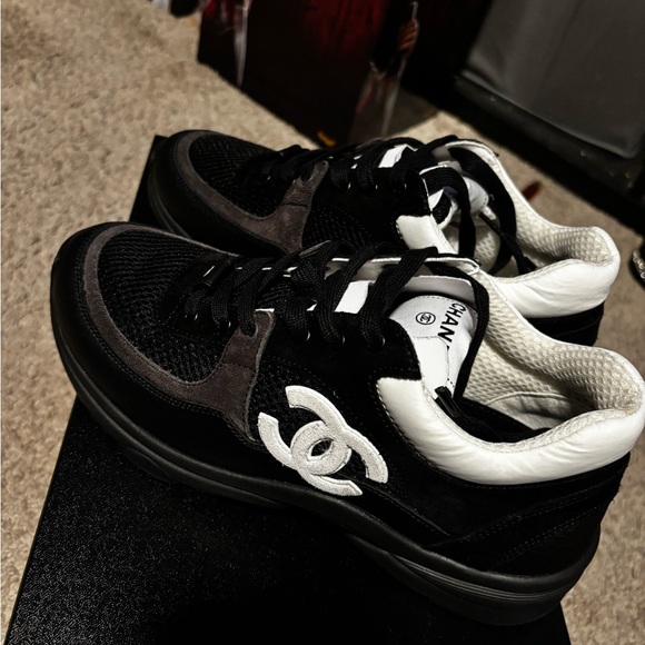 CHANEL Black and White Sneakers - Picture 1 of 6